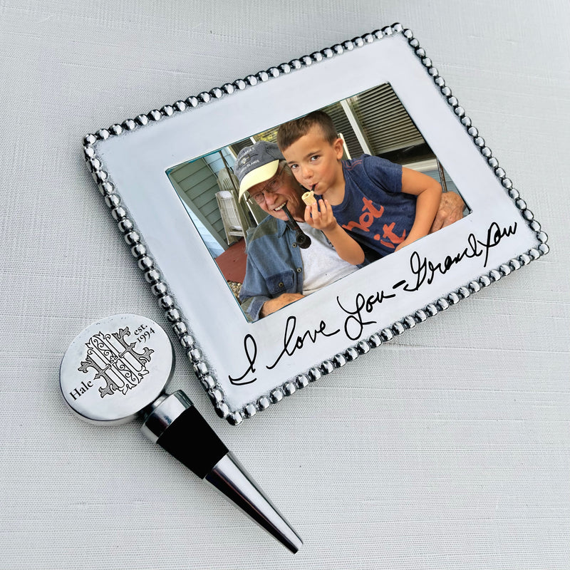Handwritten Photo Frame Aluminum Handwritten or Personalized Frame - 4x6 Photo