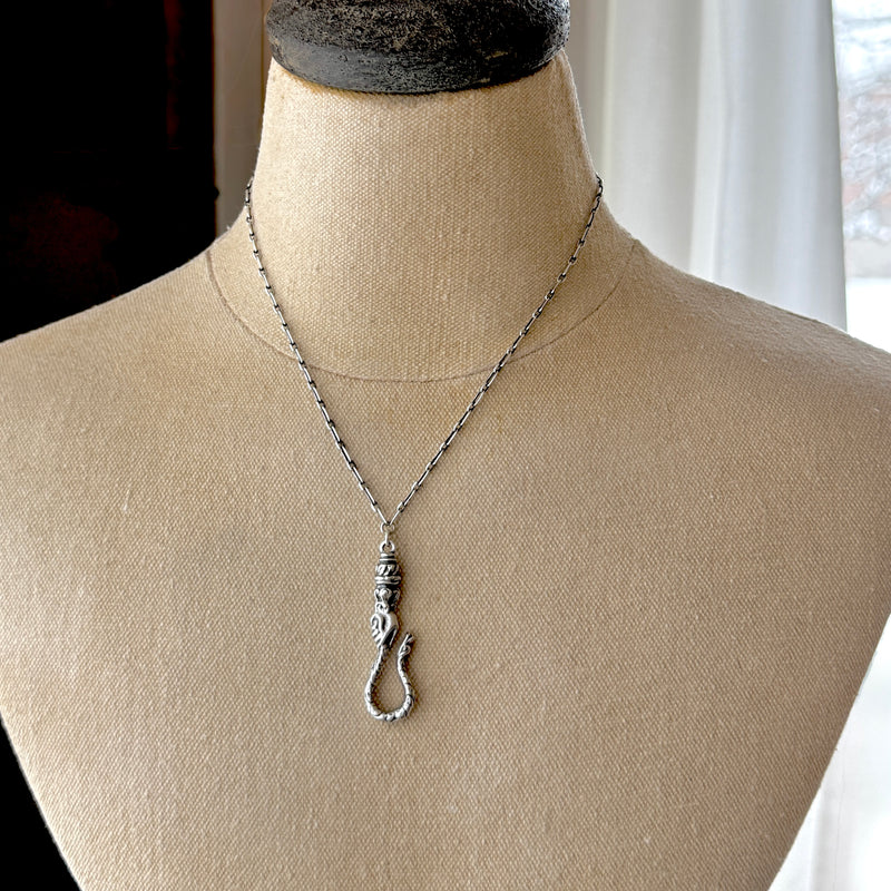 Sterling Victorian Hand & Serpant Charm Holder