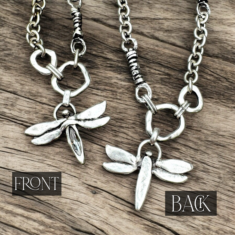 Dragonfly Zamak  Necklace 17”-20”