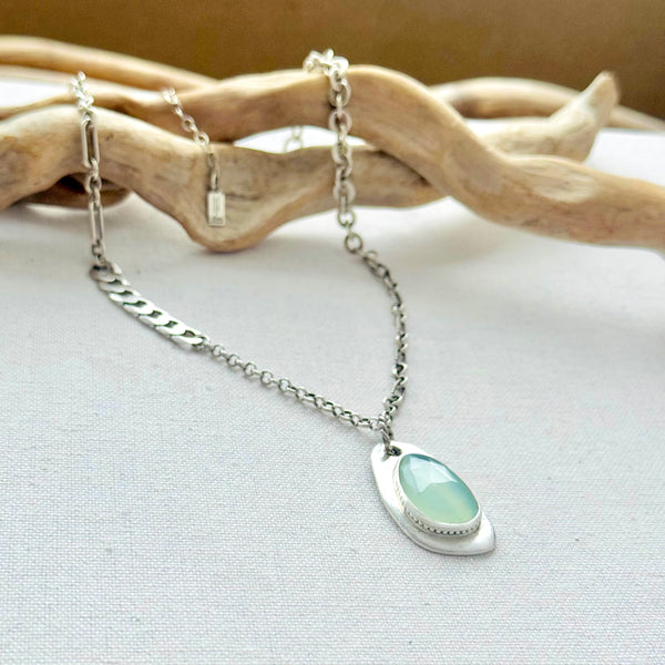 Sterling Aqua Chalcedony Necklace