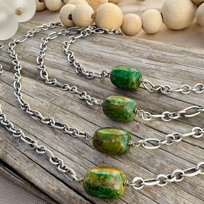 Sterling Rainsforest Jasper Necklace