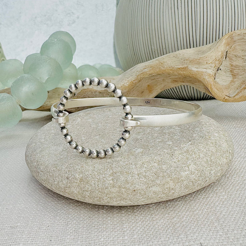 Sterling Silver Beaded Bangle