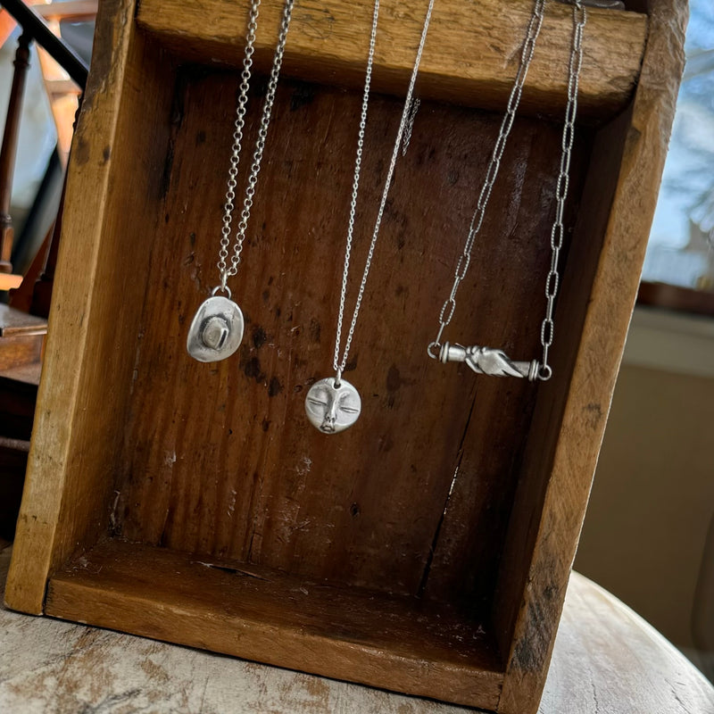 Sterling Silver Cowboy Hat Necklace