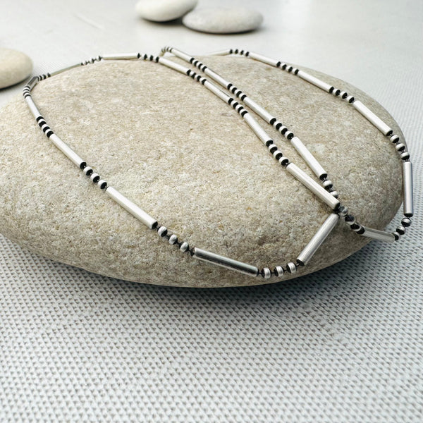 Sterling Silver Thin Beaded Necklace