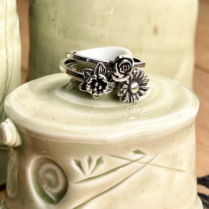 Sterling Silver Finger Bouquets including Birth Month Flowers