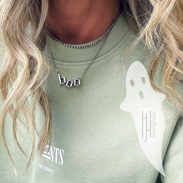 Sterling Silver Boo Necklace