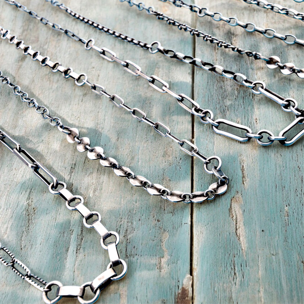 Sterling Silver “End of Day” Chain Necklace - One Strand