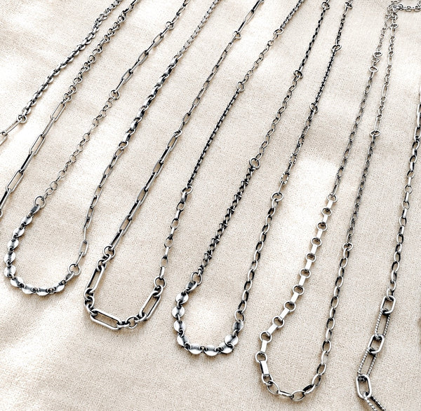 Sterling Silver “End of Day” Chain Necklace - One Strand
