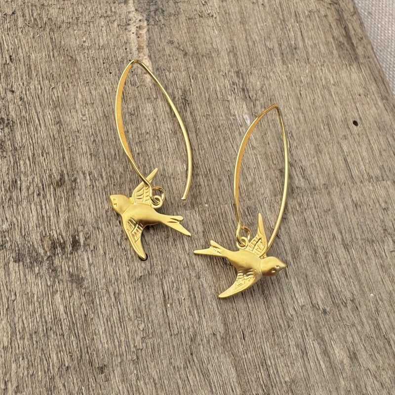 Gold-filled Sparrow Earrings 1.5”