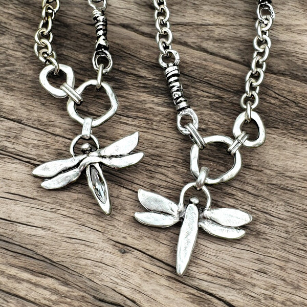 Dragonfly Zamak  Necklace 17”-20”