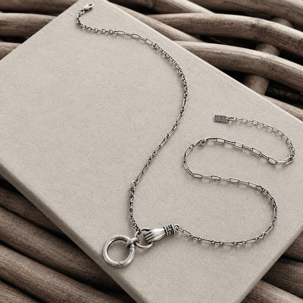 Sterling Silver Never Let Go Charm Holder Necklace
