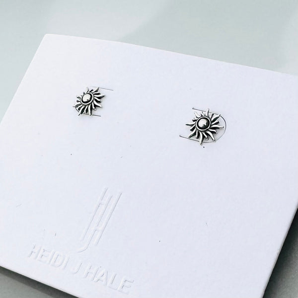 Sterling Silver Sun Earrings