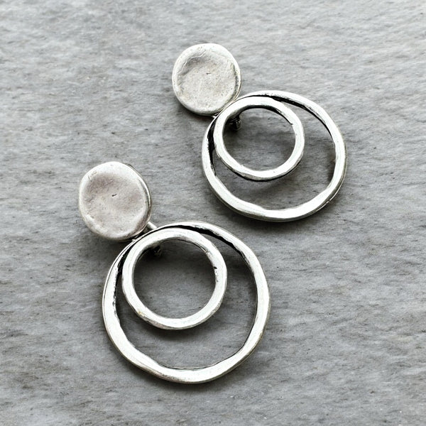 Zamak Loops Post Earrings 1.5”