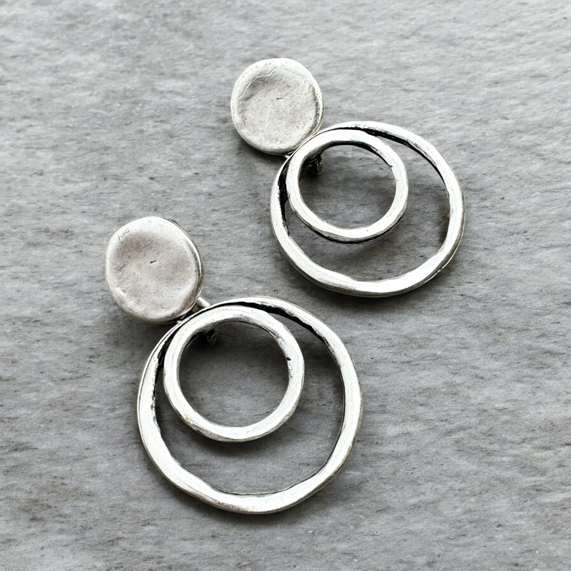 Zamak Loops Post Earrings 1.5”