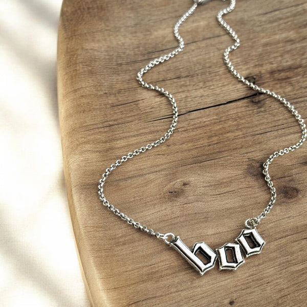 Sterling Silver Boo Necklace