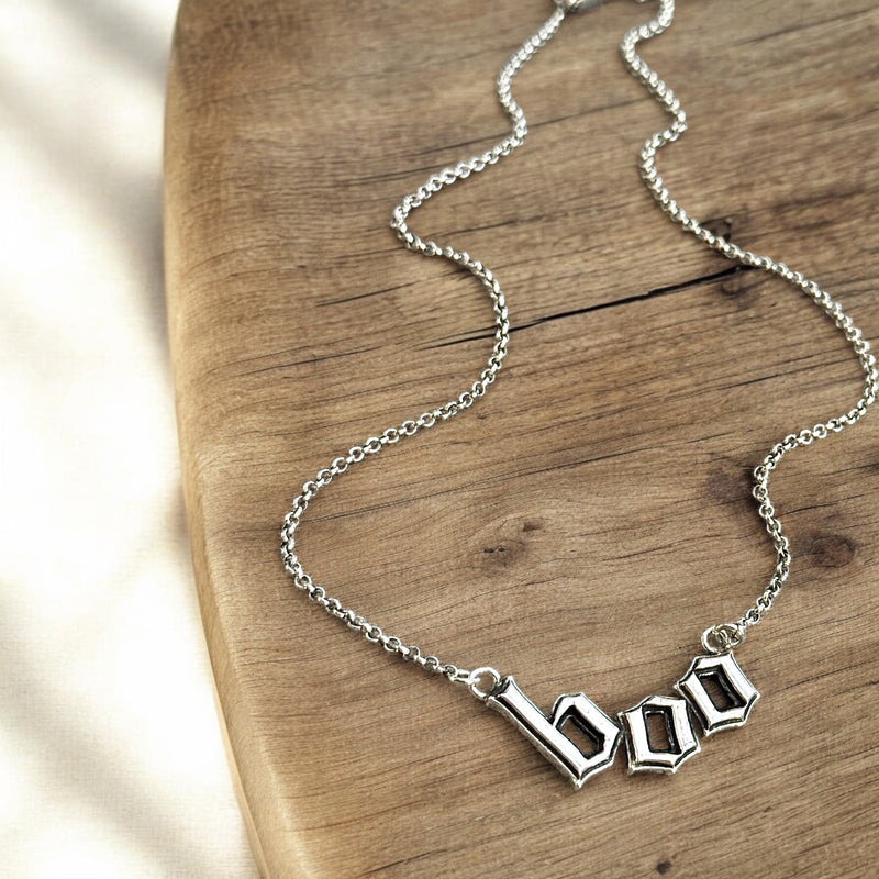 Sterling Silver Boo Necklace