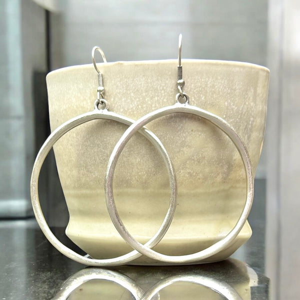 Zamak Circle Earrings 2”
