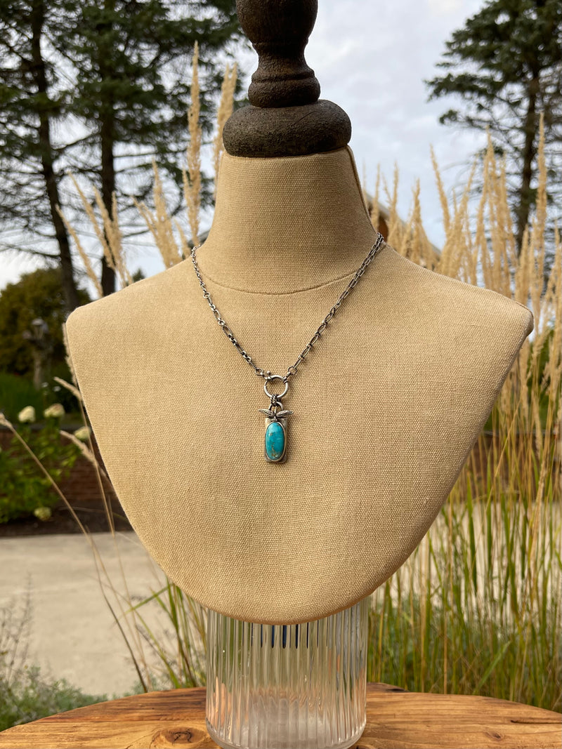 Sterling Silver Sonoran Gold, Blue Gem, and Stone Mountain Turquoise Necklace