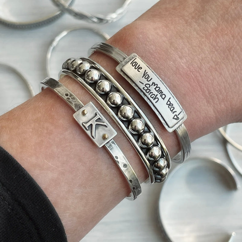 Sterling Silver Initial Cuff