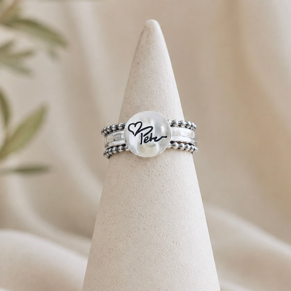Sterling Handwritten Sentiments Ring