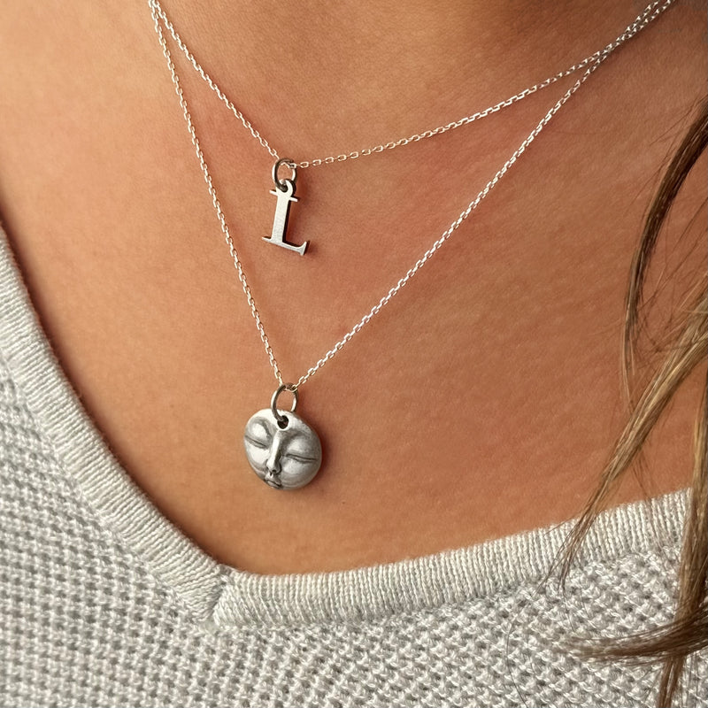 Sterling Silver Tiny Zen Moon Necklace