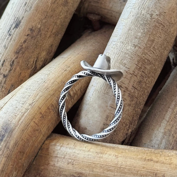 Sterling Silver Cowboy Hat Ring