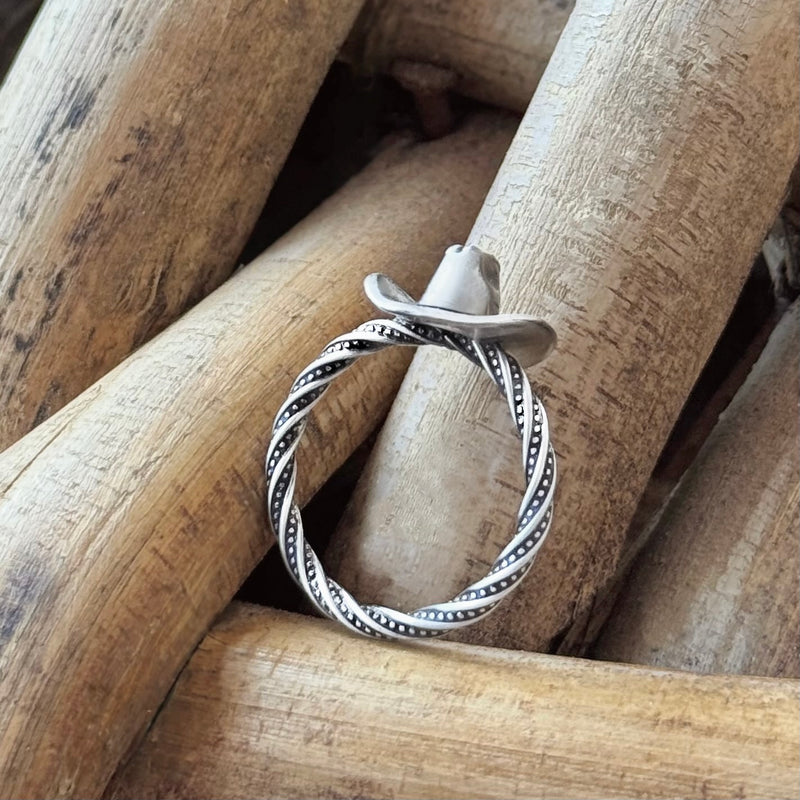 Sterling Silver Cowboy Hat Ring