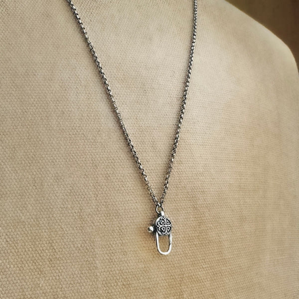 Sterling Silver Adjustable Charm Holder Necklace