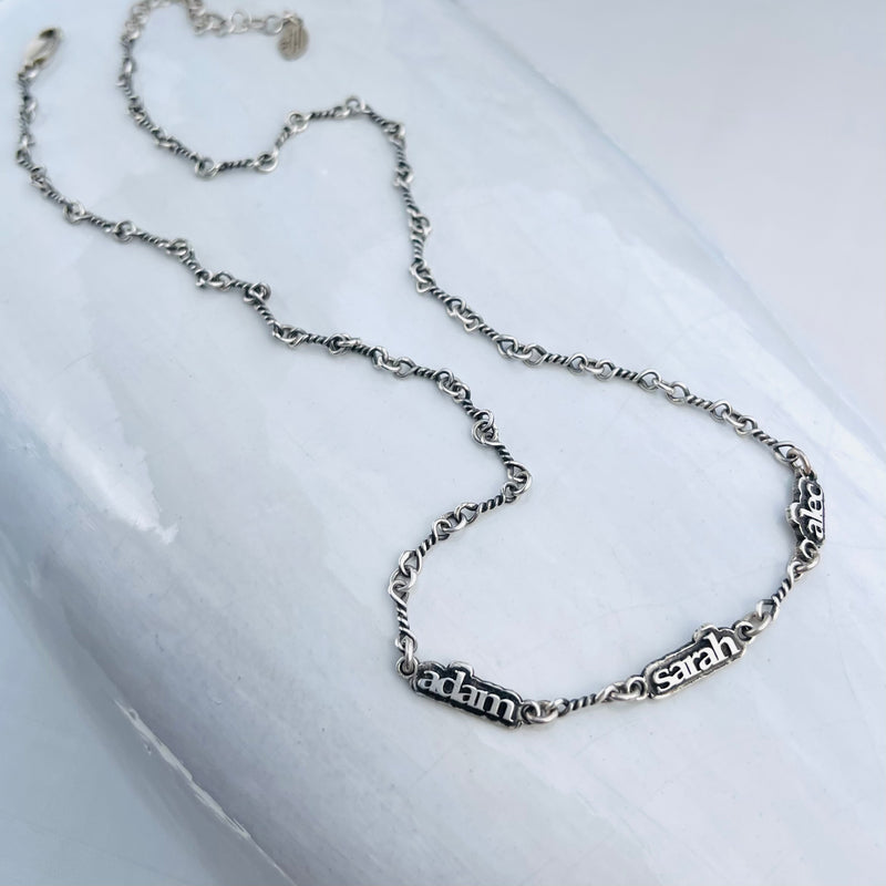 Sterling Silver Name Chain - Handmade Chain from Bali
