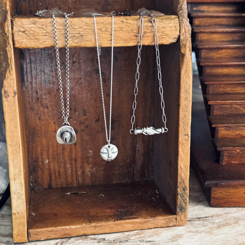 Sterling Silver Cowboy Hat Necklace