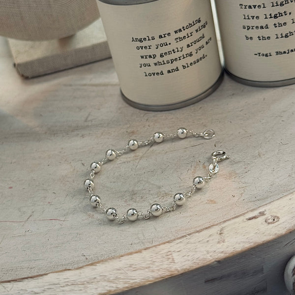 Sterling Silver Chain/Bead Bracelet