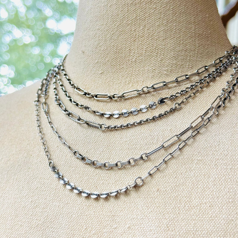 Sterling Silver “End of Day” Chain Necklace - One Strand