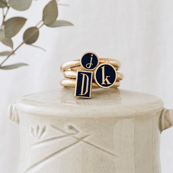 Gold-filled Stackable Personalized Inverted Ring - Sold Seperately