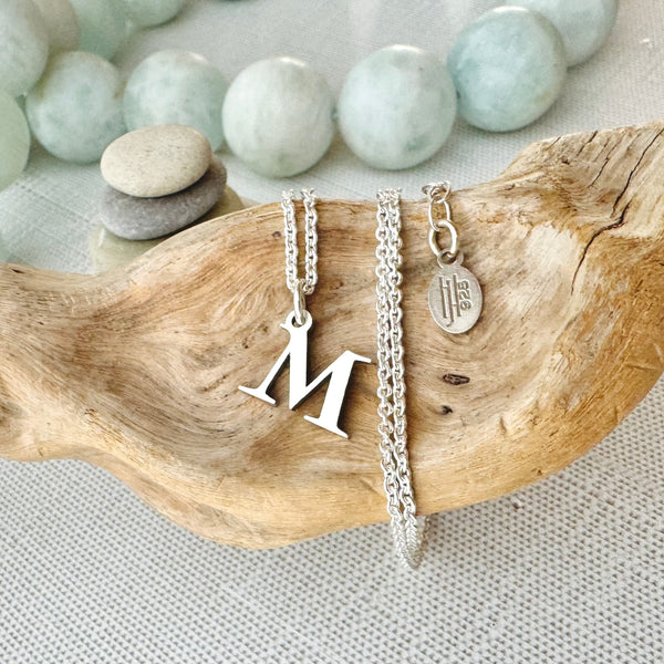 Sterling Silver Tiny Initial Necklace