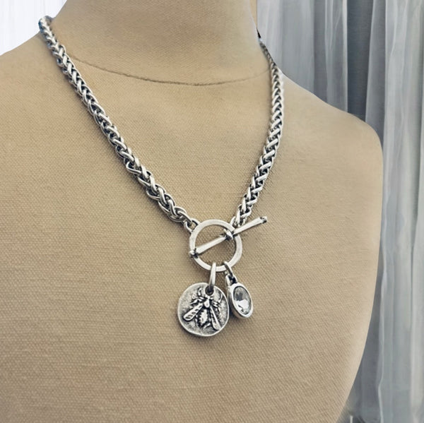 Zamak Toggle Necklace 19”