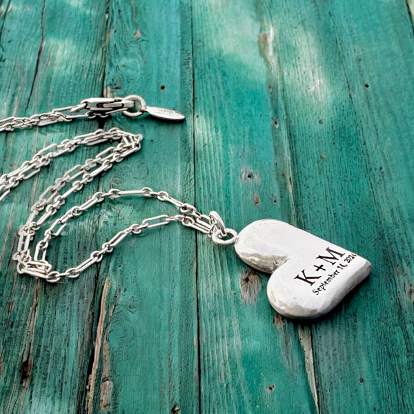 Sterling Silver Personalized Heart Necklace