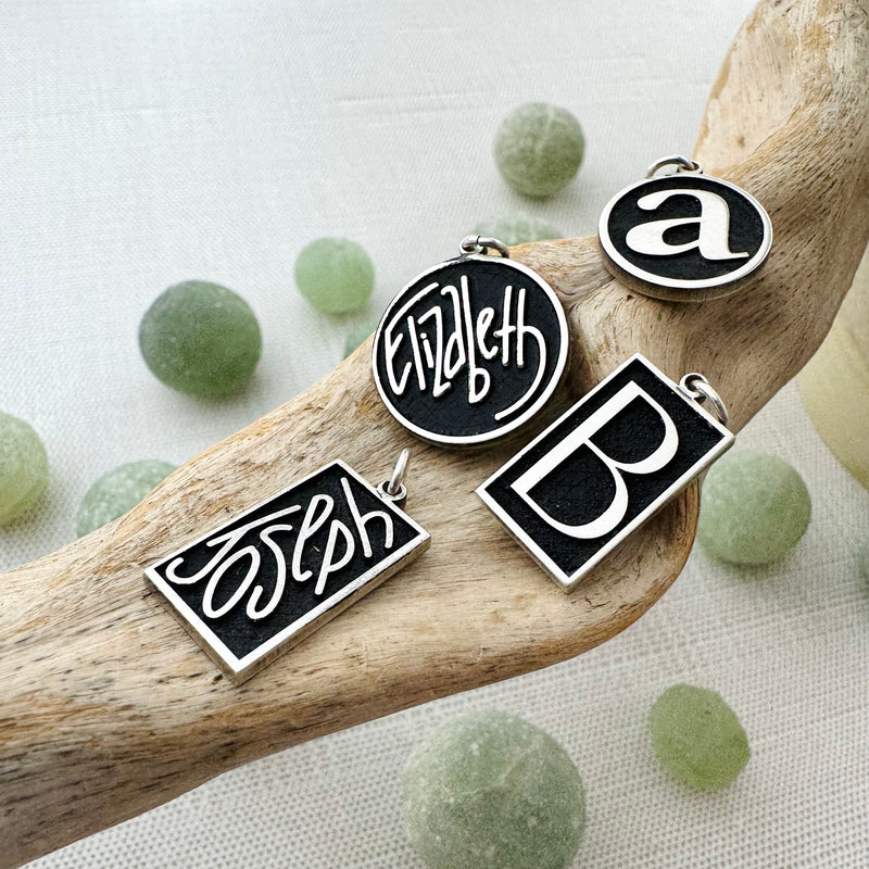 Sterling Stackable Personalized Inverted Charms