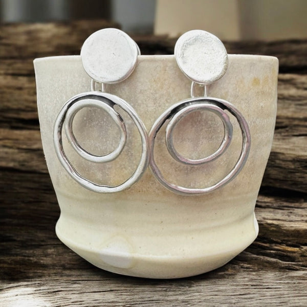 Zamak Loops Post Earrings 1.5”