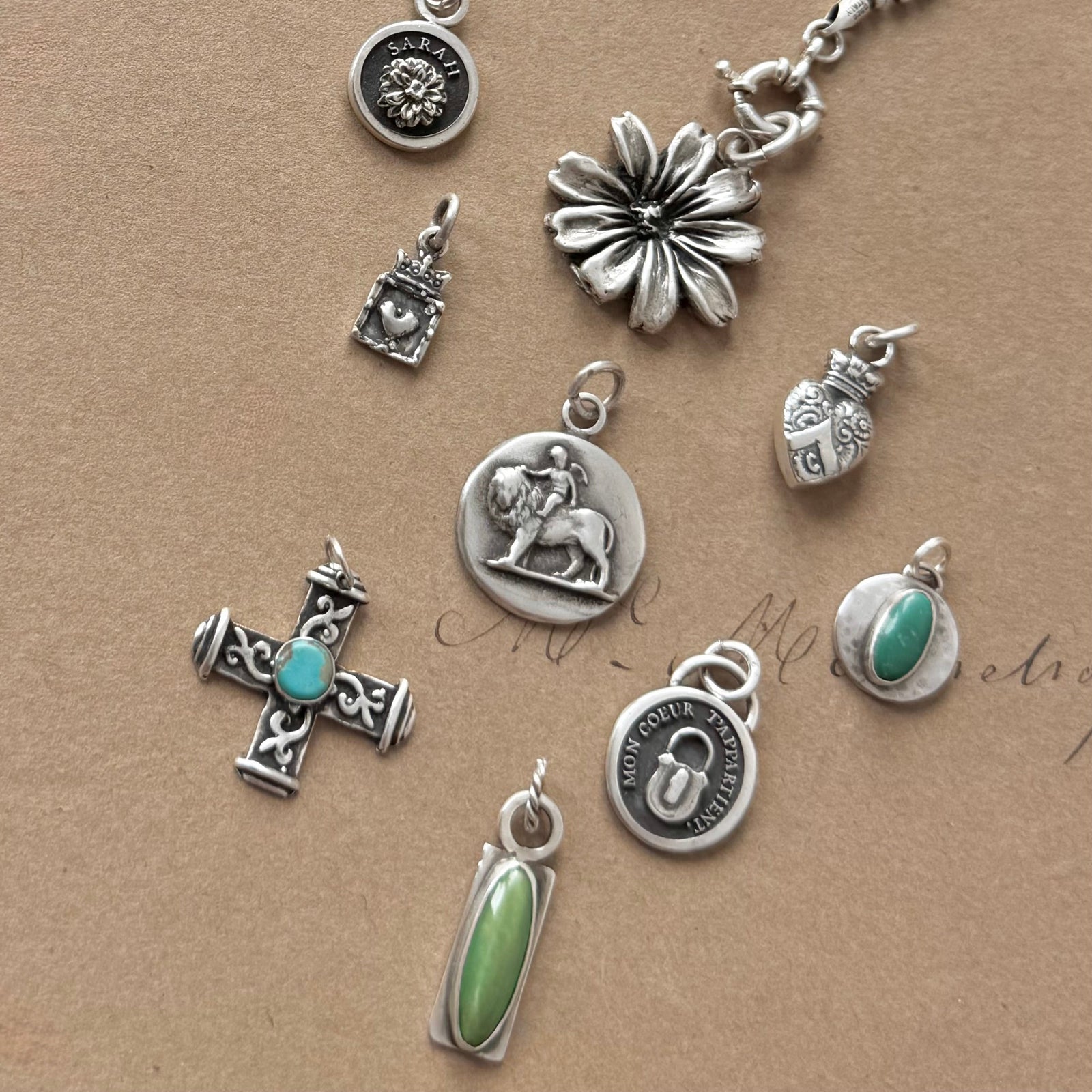 Sterling Silver Turquoise Cross Necklace - choose which design