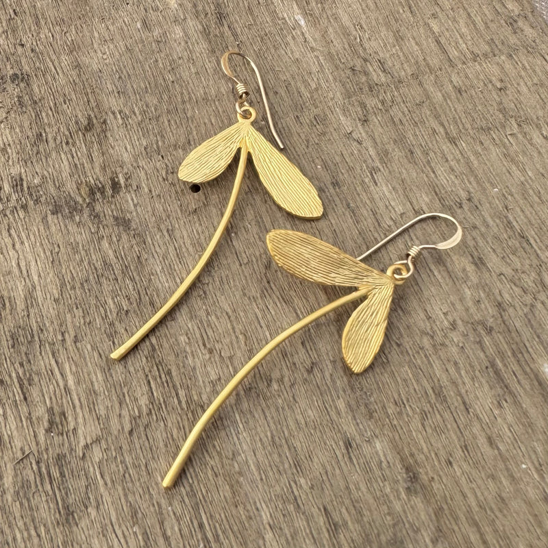 Gold-filled Petal Earrings 1 1/8”
