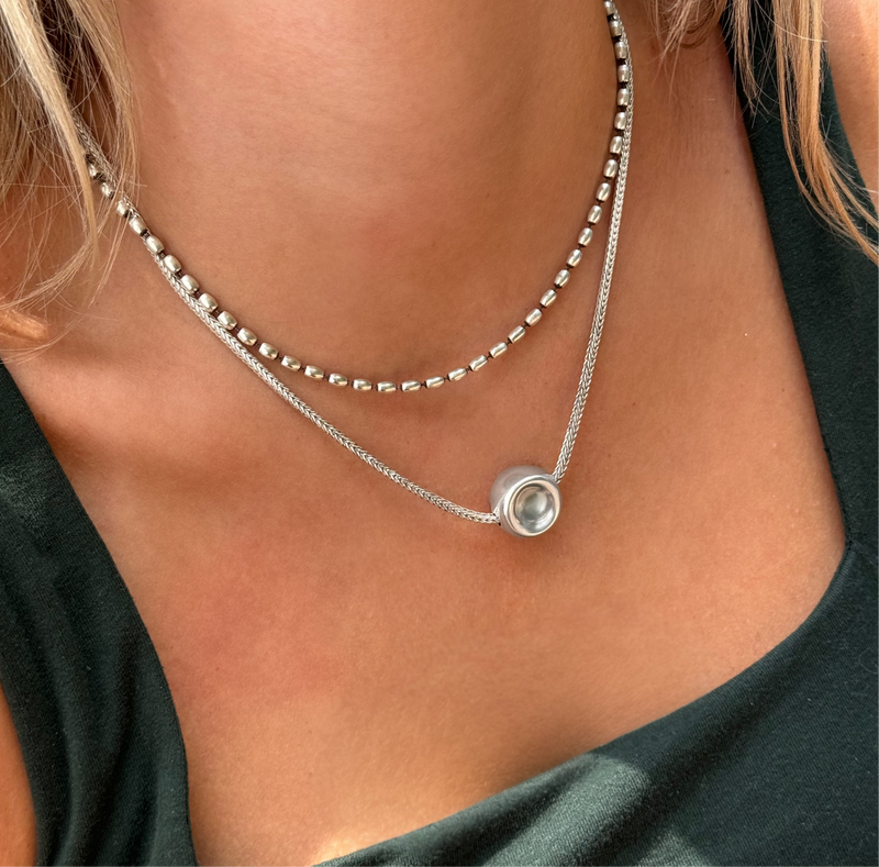 Sterling Silver Floating Bead Necklace