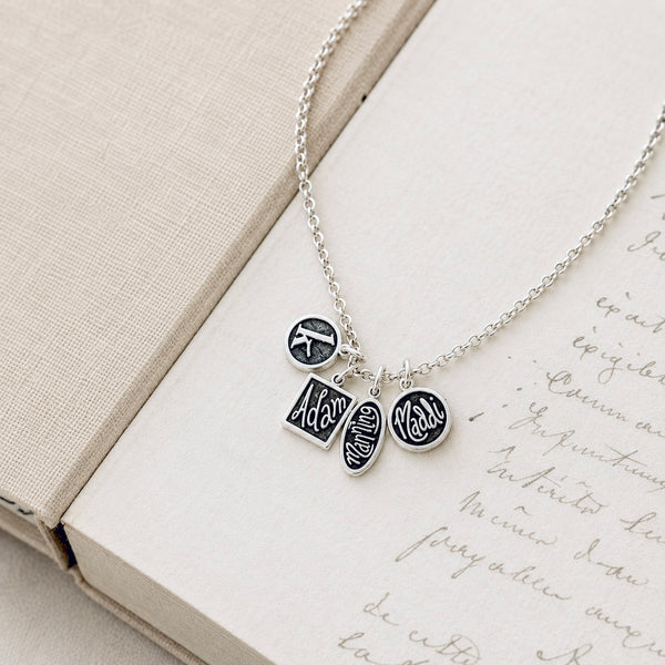 Sterling Silver Inverted  Name Necklace