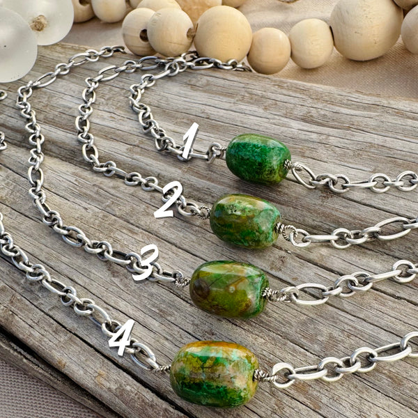 Sterling Rainsforest Jasper Necklace