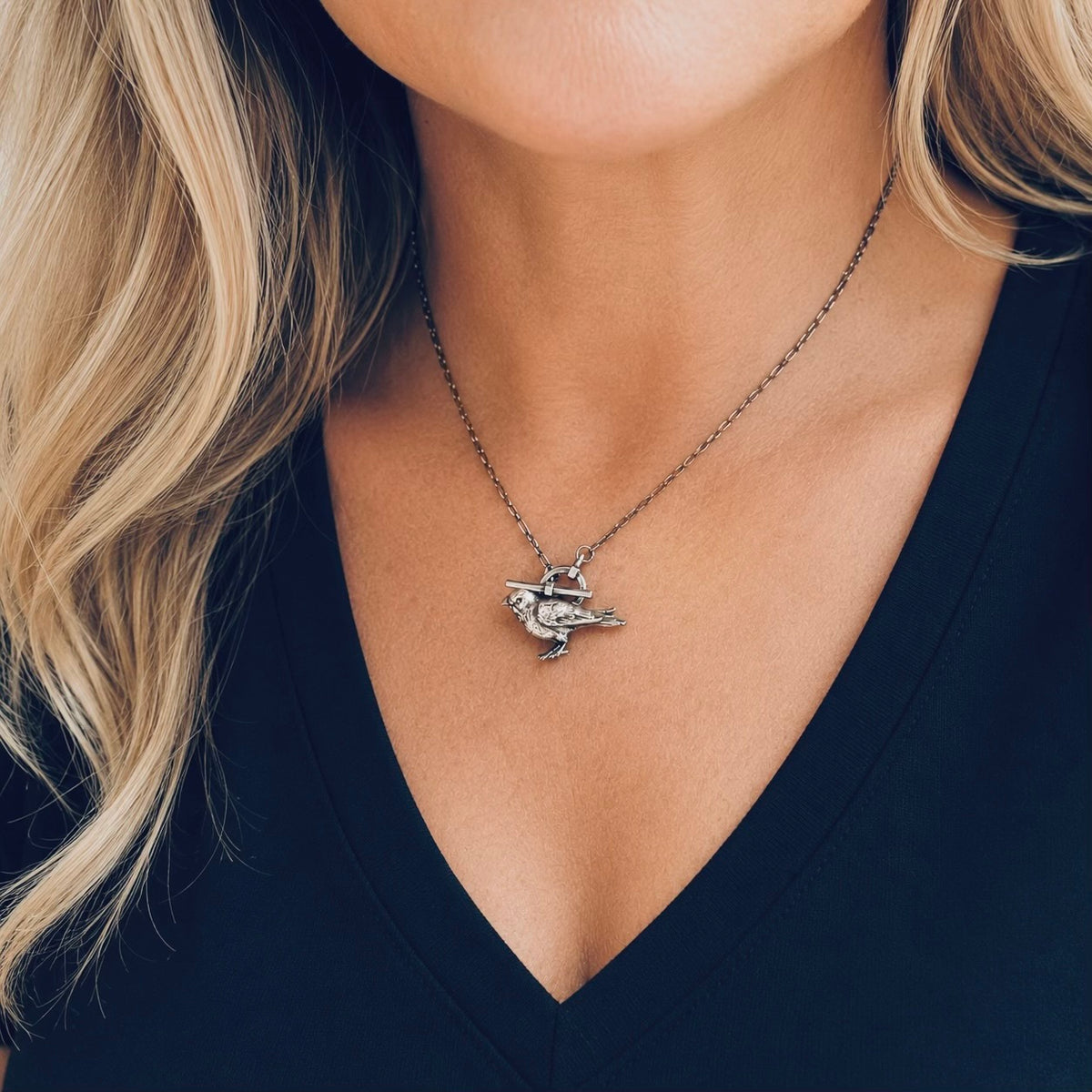 Sterling Silver Fierce & Fearless Sparrow Necklace