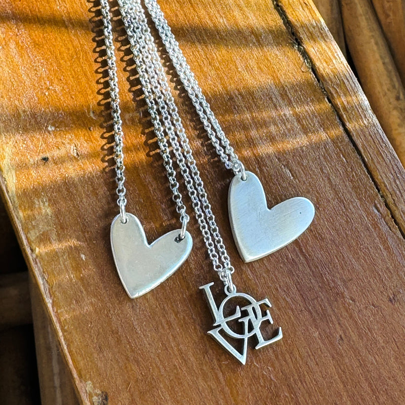 Sterling Silver Love or Heart Necklaces