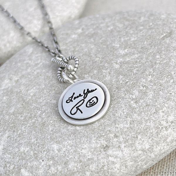 Always Near Sterling Silver Handwritten Necklace