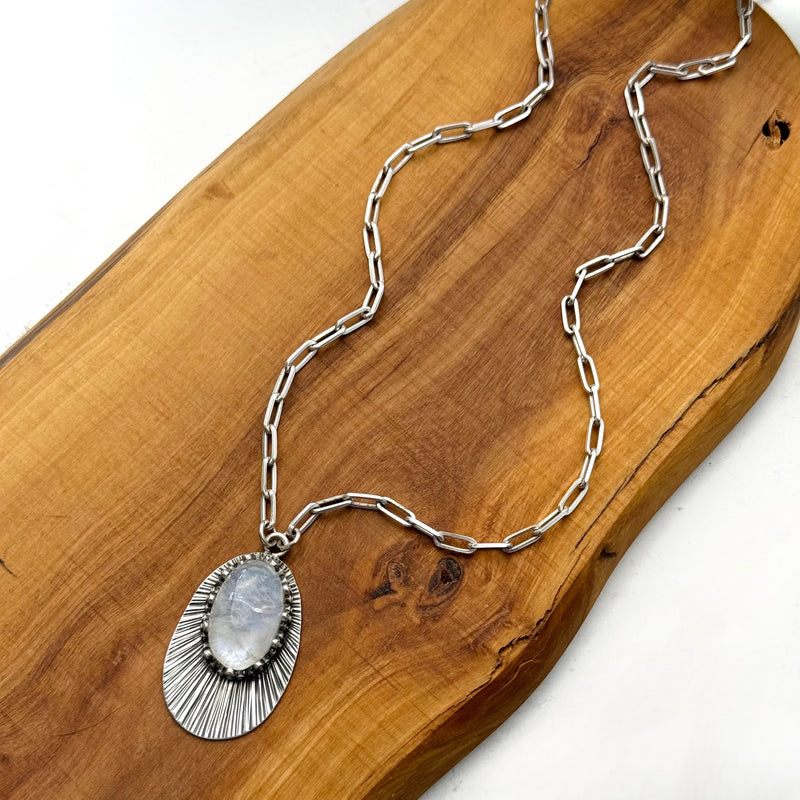 One of a Kind - Sterling Silver & Moonstone Necklaces