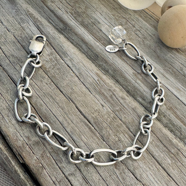 Sterling Long Short Chain Bracelet