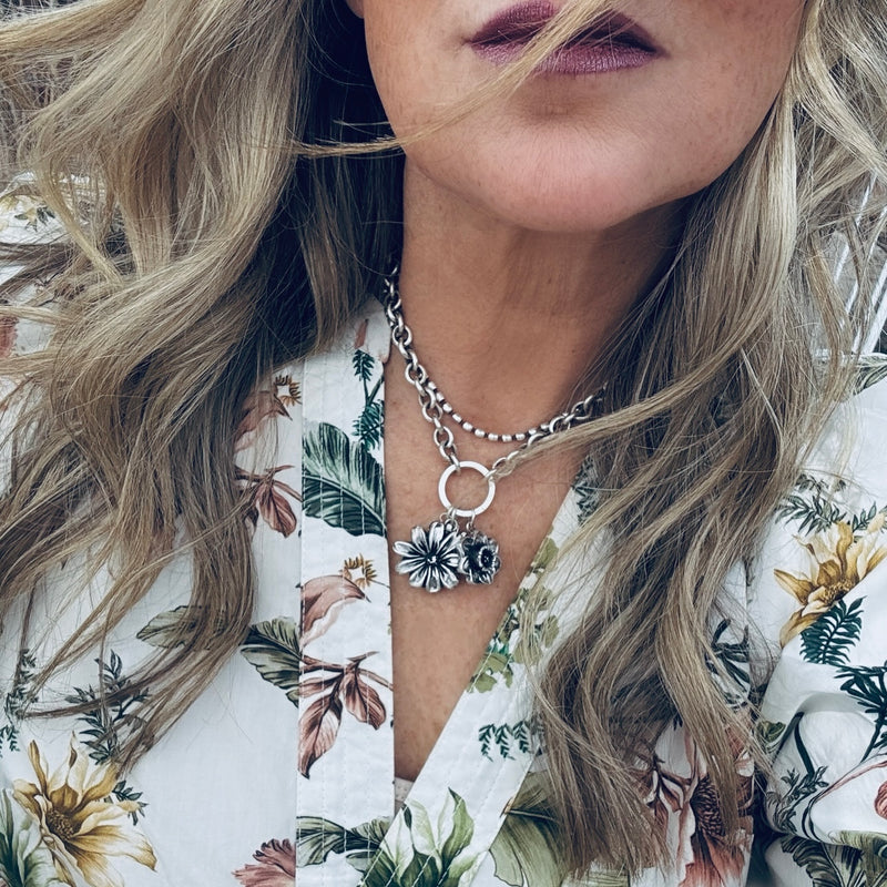 Sterling Silver Flower Bouquet Charms - Birth Month Flowers