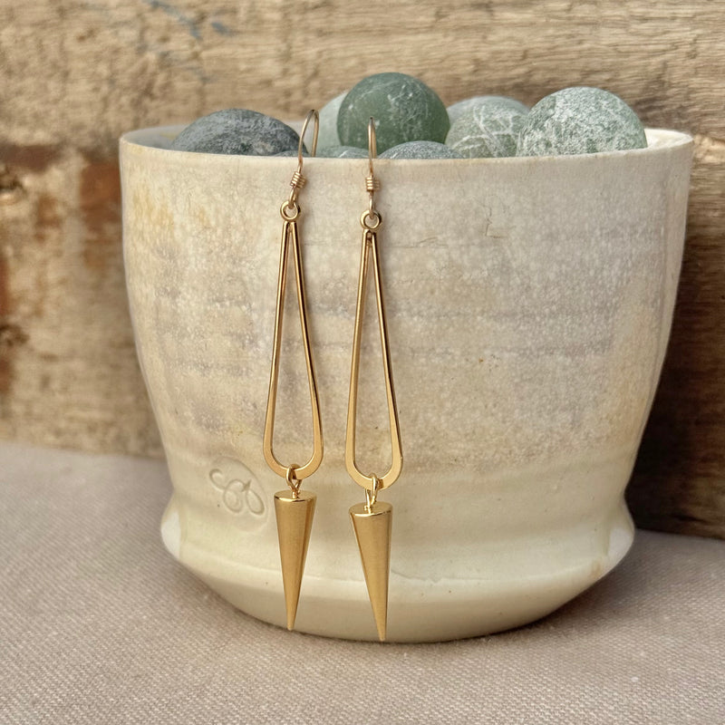 Gold-filled Pendulum Earrings 2.75”